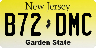NJ license plate B72DMC