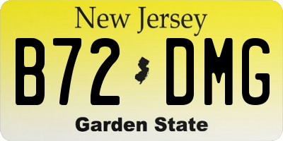 NJ license plate B72DMG