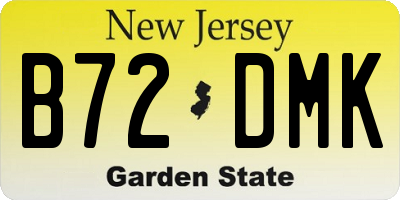 NJ license plate B72DMK
