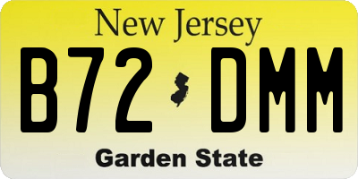 NJ license plate B72DMM