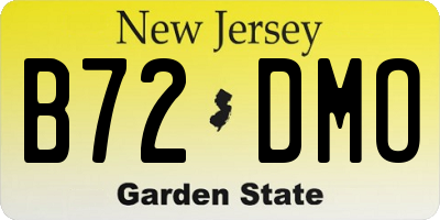 NJ license plate B72DMO
