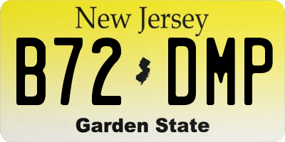 NJ license plate B72DMP