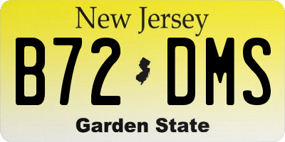 NJ license plate B72DMS