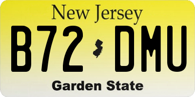 NJ license plate B72DMU