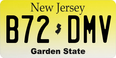 NJ license plate B72DMV