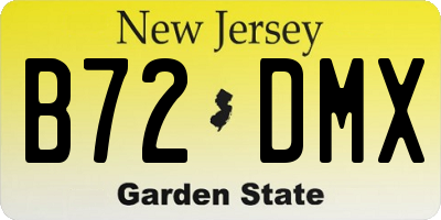 NJ license plate B72DMX