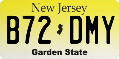 NJ license plate B72DMY