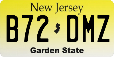 NJ license plate B72DMZ