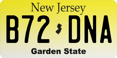 NJ license plate B72DNA