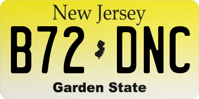 NJ license plate B72DNC