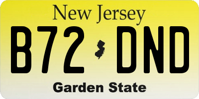 NJ license plate B72DND