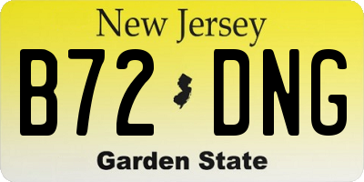 NJ license plate B72DNG