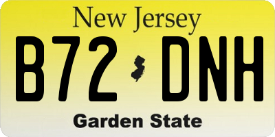 NJ license plate B72DNH