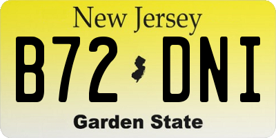 NJ license plate B72DNI