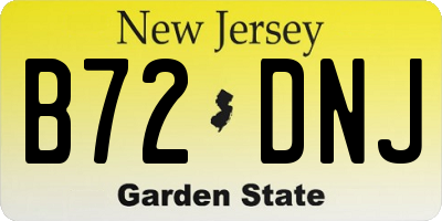NJ license plate B72DNJ