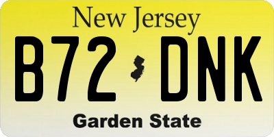 NJ license plate B72DNK