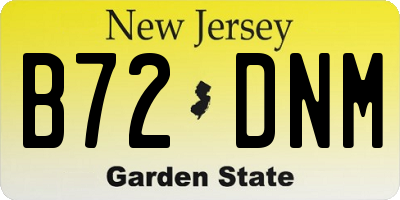 NJ license plate B72DNM