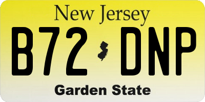 NJ license plate B72DNP