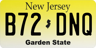 NJ license plate B72DNQ