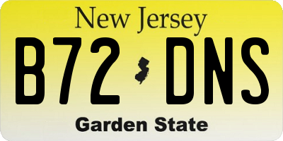 NJ license plate B72DNS