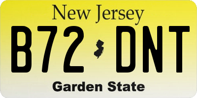NJ license plate B72DNT