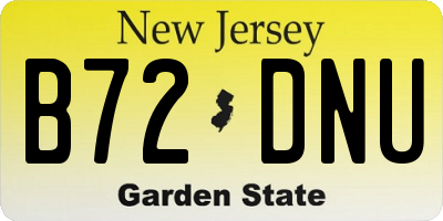 NJ license plate B72DNU