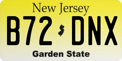 NJ license plate B72DNX