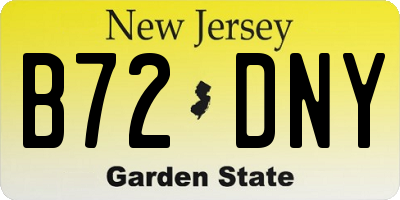 NJ license plate B72DNY