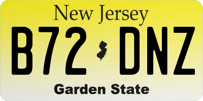 NJ license plate B72DNZ