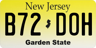 NJ license plate B72DOH