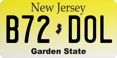 NJ license plate B72DOL