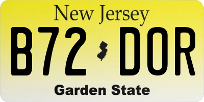NJ license plate B72DOR