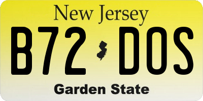NJ license plate B72DOS