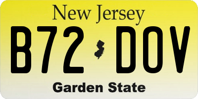 NJ license plate B72DOV