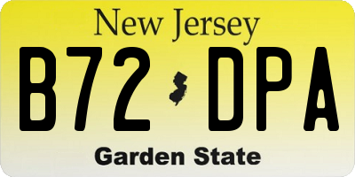 NJ license plate B72DPA