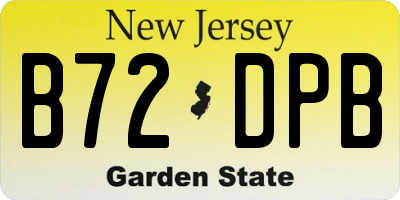 NJ license plate B72DPB