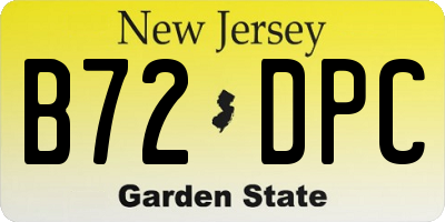 NJ license plate B72DPC
