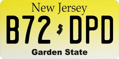 NJ license plate B72DPD