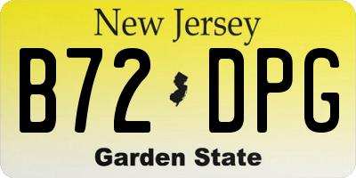 NJ license plate B72DPG