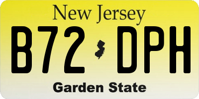 NJ license plate B72DPH