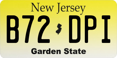 NJ license plate B72DPI
