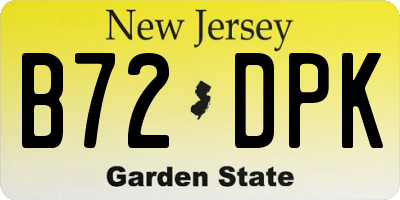 NJ license plate B72DPK