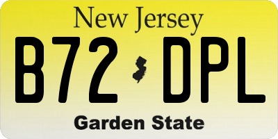 NJ license plate B72DPL