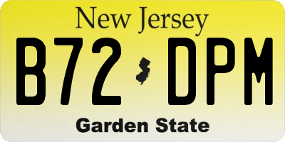 NJ license plate B72DPM