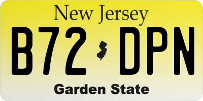 NJ license plate B72DPN