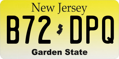 NJ license plate B72DPQ