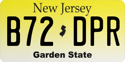 NJ license plate B72DPR