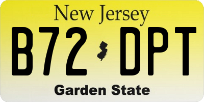 NJ license plate B72DPT