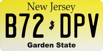 NJ license plate B72DPV