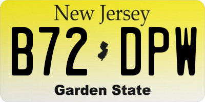 NJ license plate B72DPW